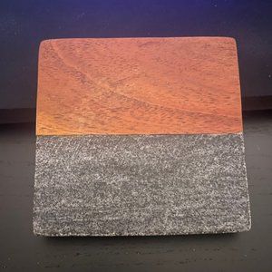 Stone and walnut coasters (set of 4)